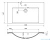 rysunek techniczny Oristo Amelia umywalka meblowa konglomeratowa 80x46cm UME-AM-80-92
